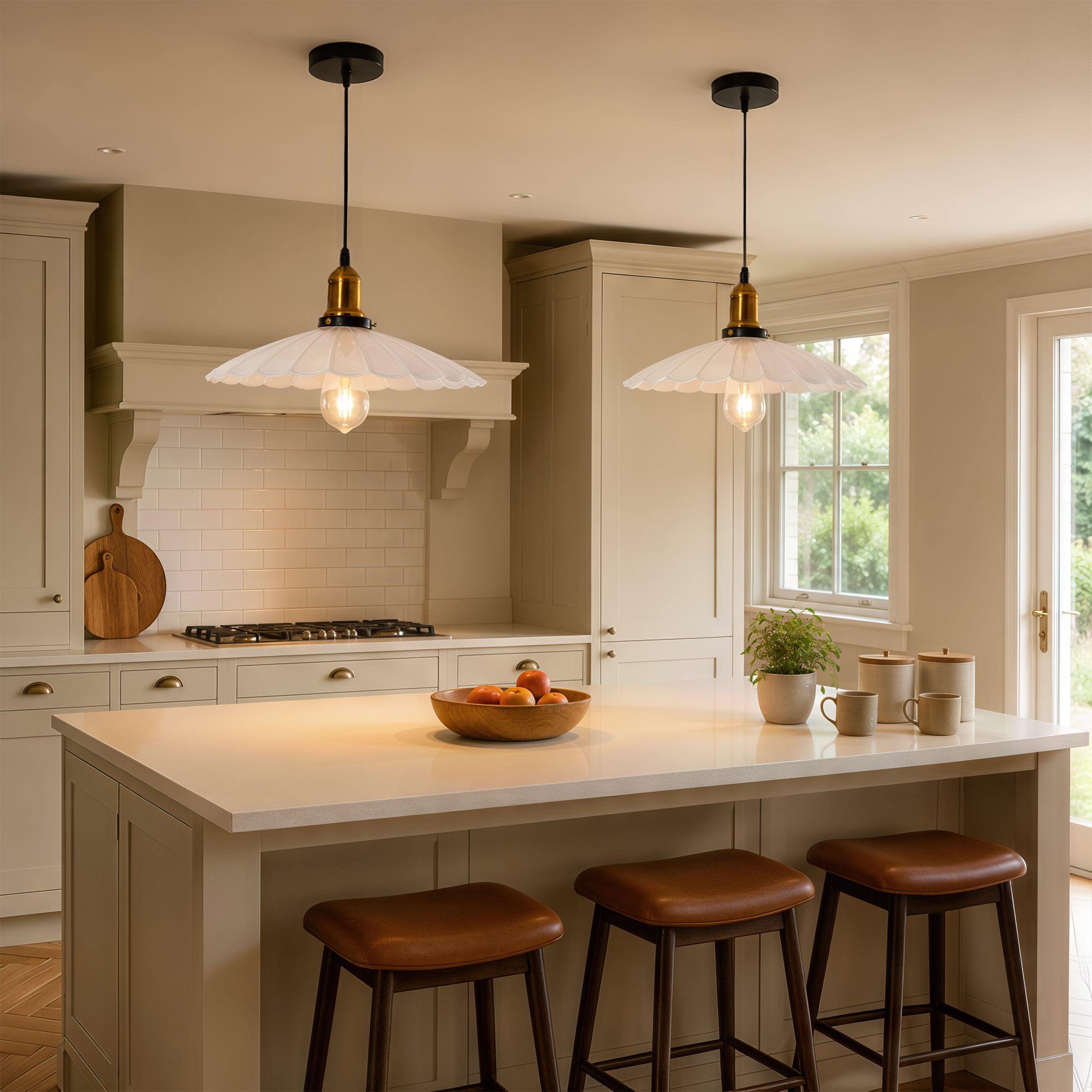 white iron pendant light shown as a clean product view