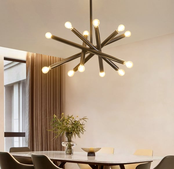 Modern Gold Cross Design Pendant Light with Hanging Rod