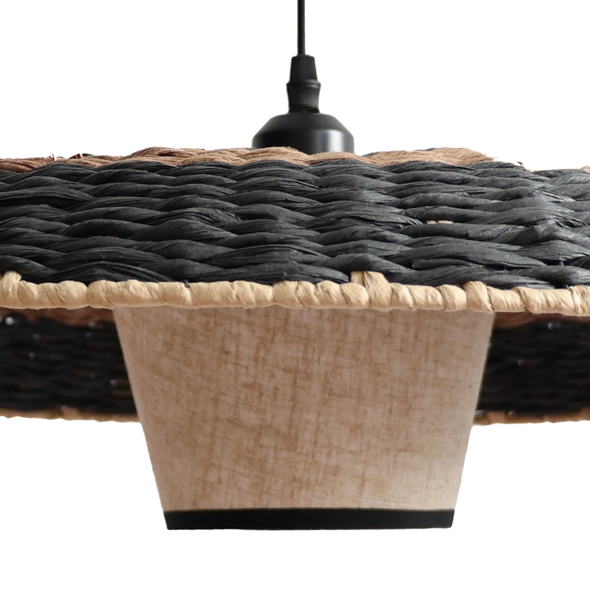 Stylish Two-Tone Handwoven Pendant Light Fixture