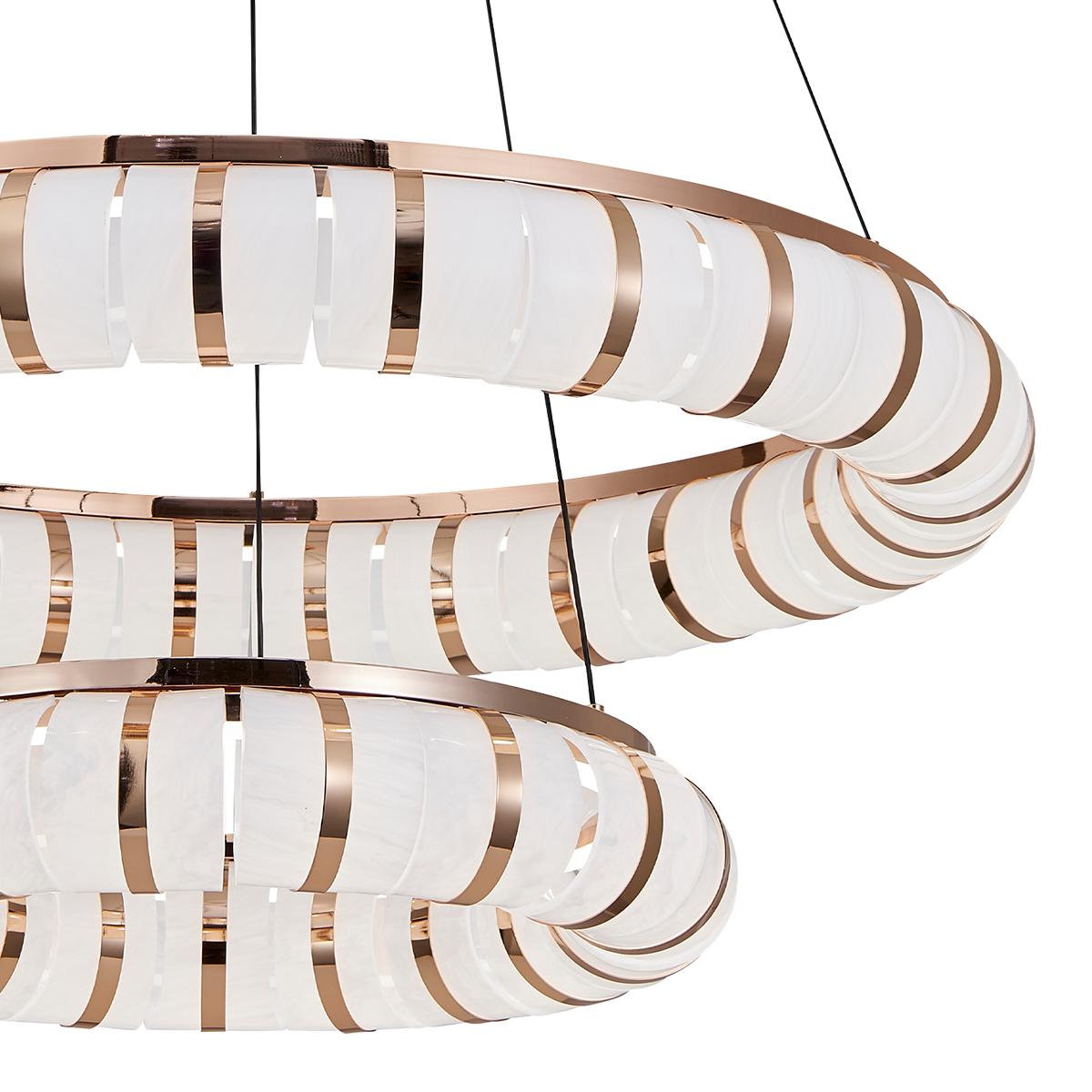 Dual-Ring Modern LED Pendant Light with Adjustable Suspension