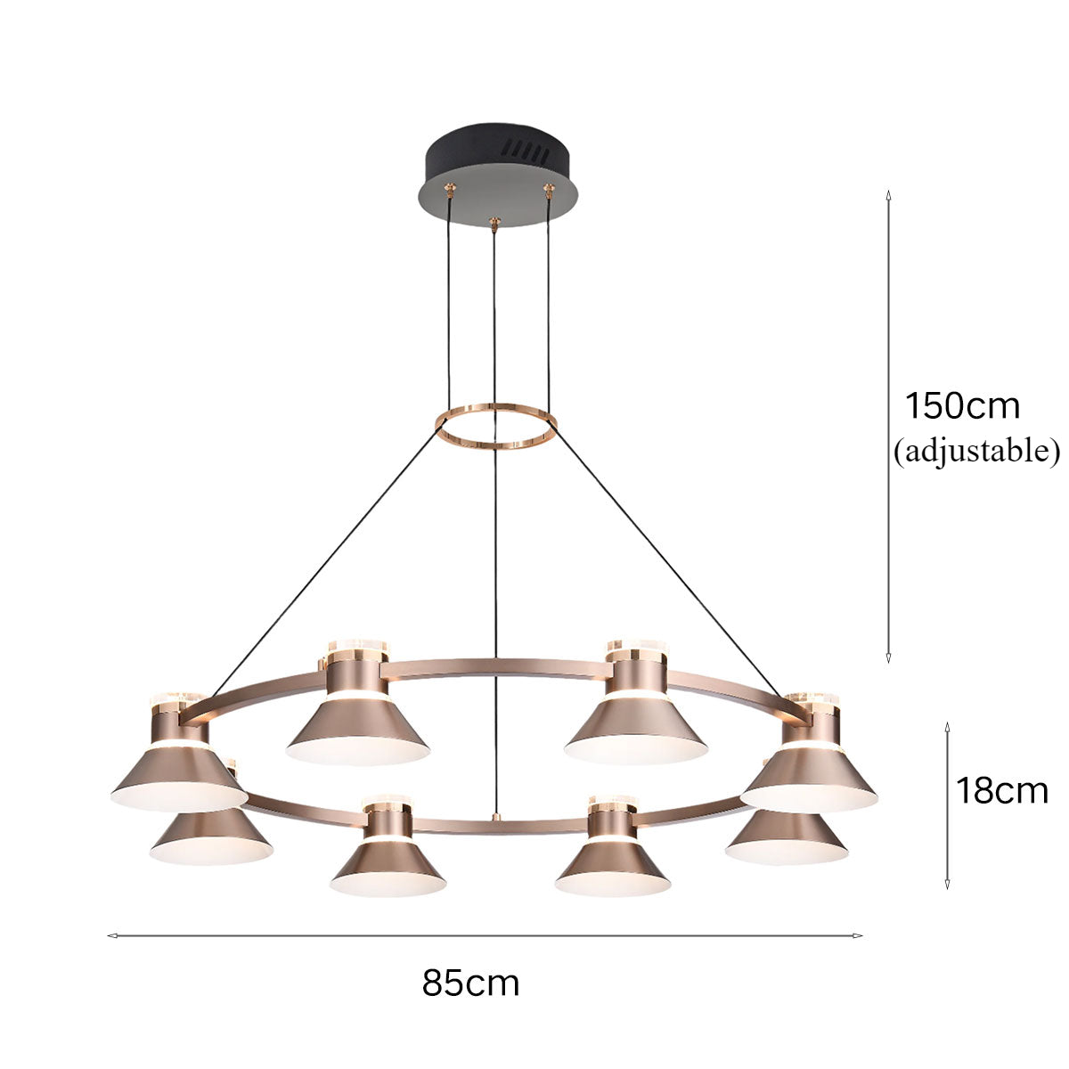 Modern Aluminum LED Pendant Light with 3-Colour Changing