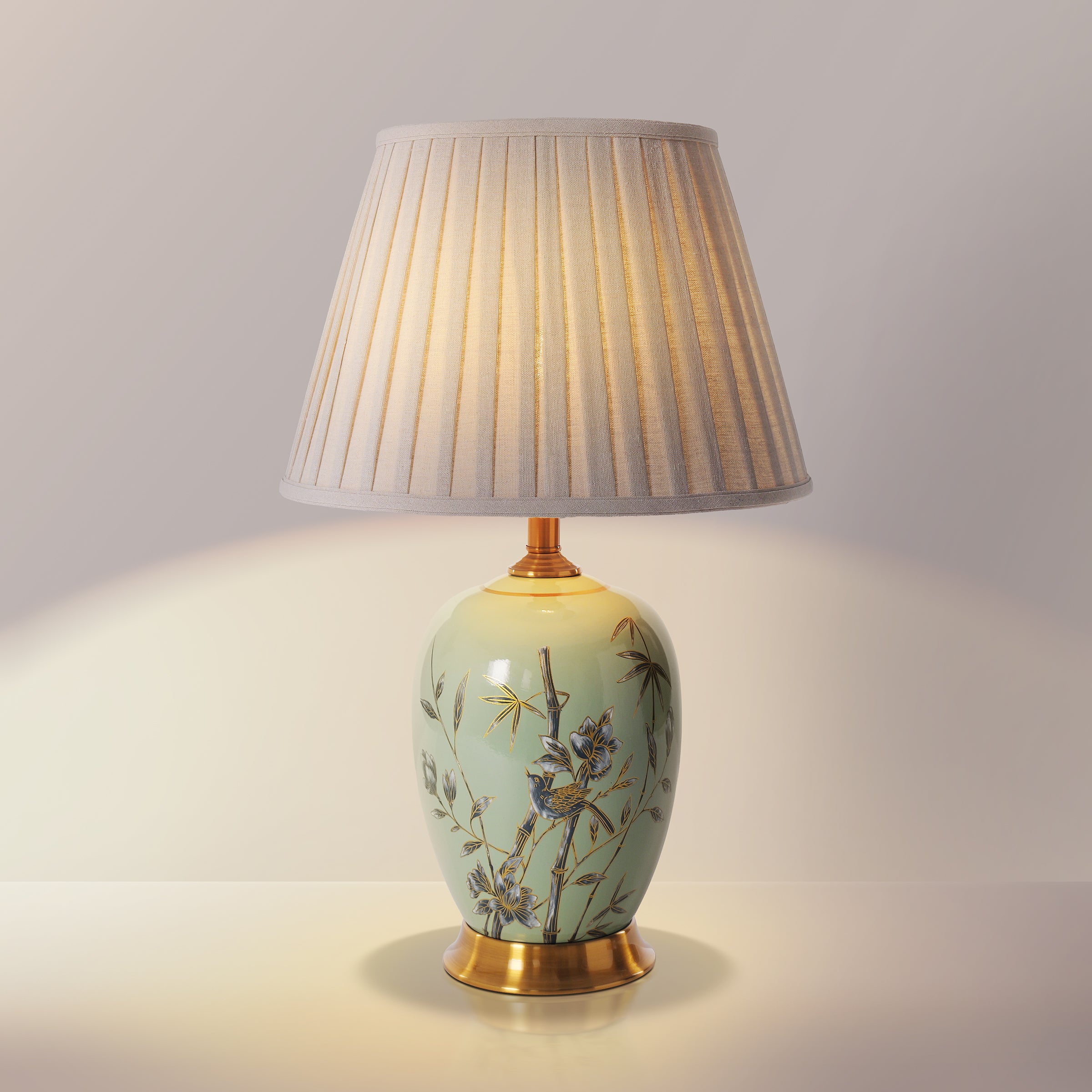 Green Ceramic Table Lamp Decorative Ambient Lighting