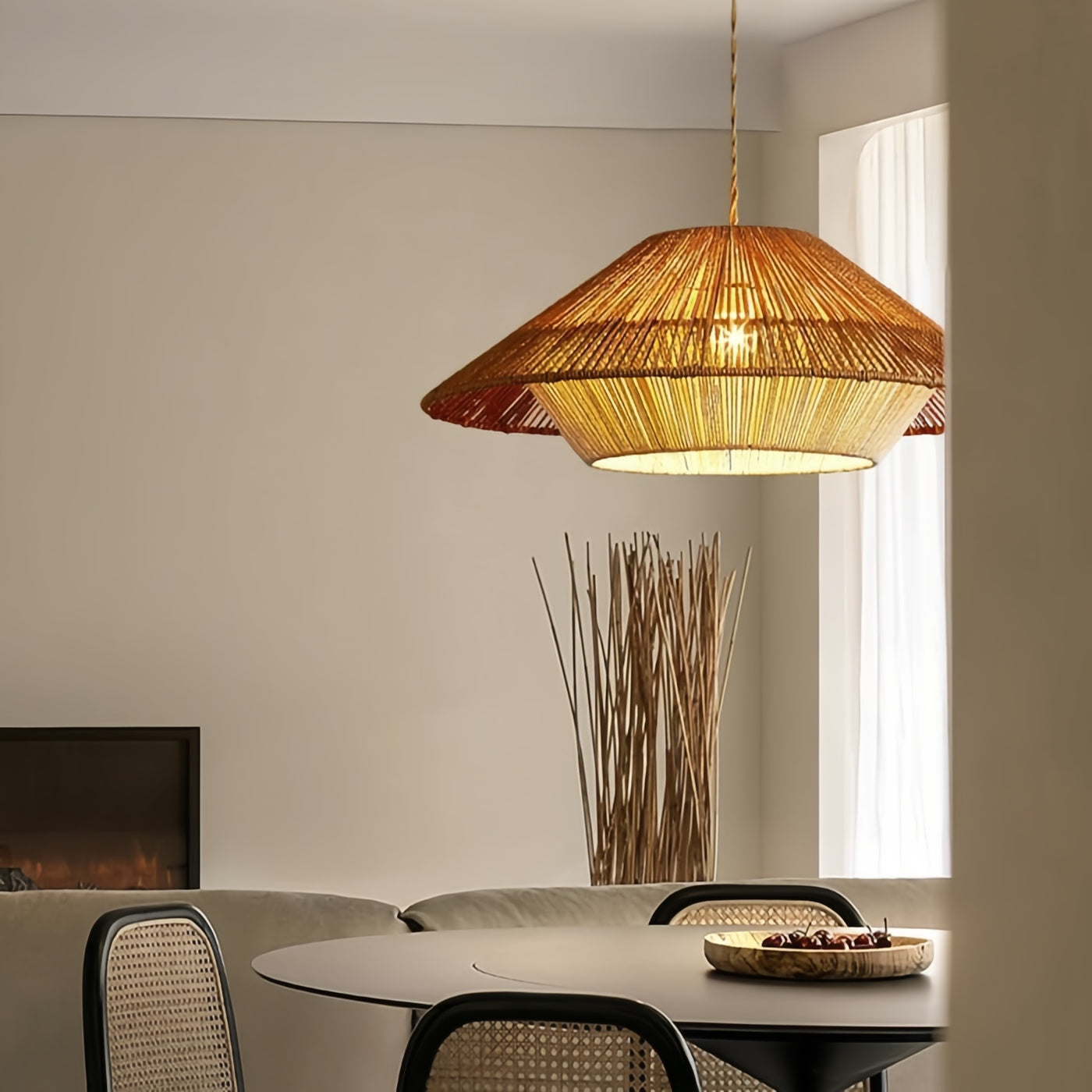 Bohemian Style Creative Woven Natural Hemp Rope Pendant Light