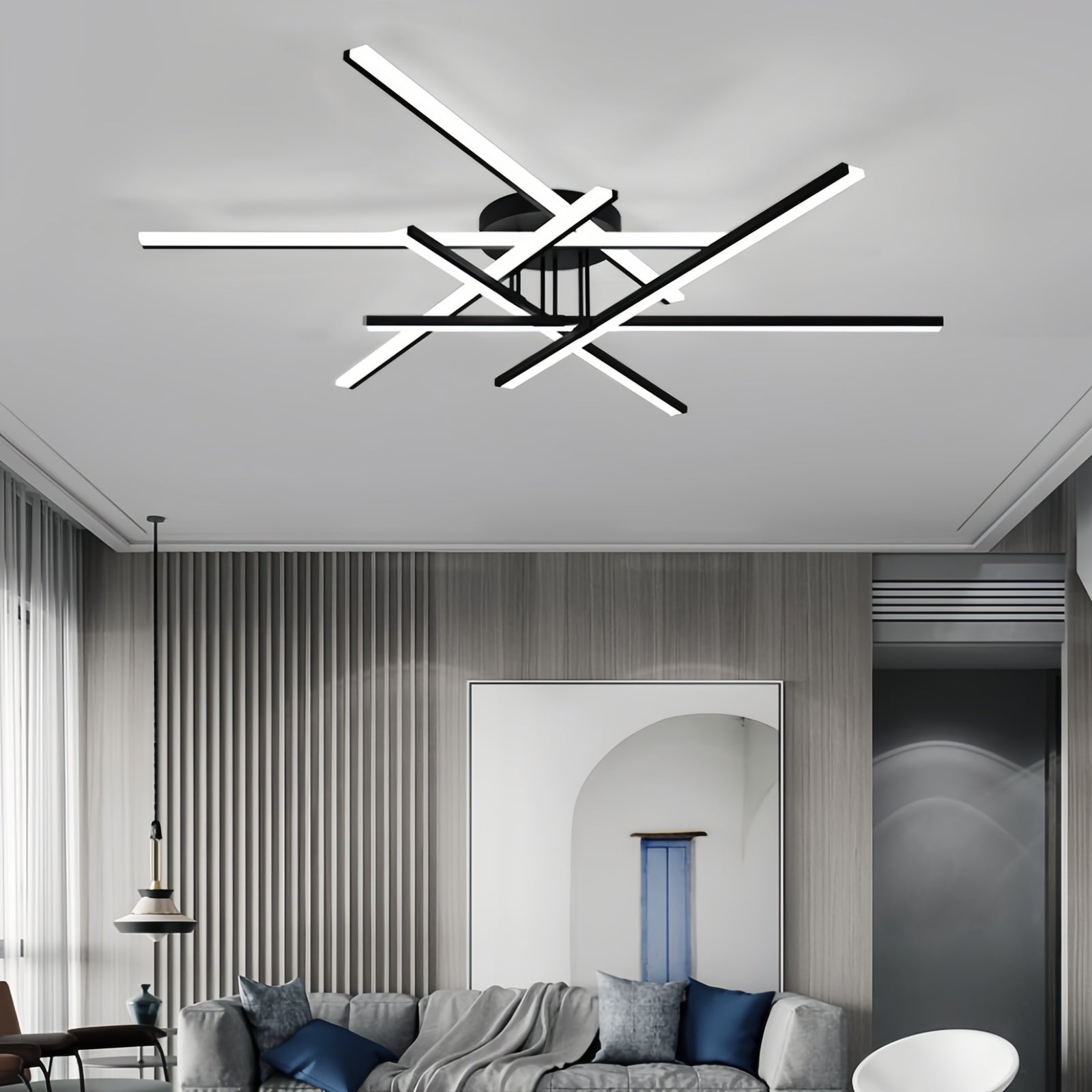 Minimalist Black Ceiling Light Fixtures Modern Linear Flush Mount Light