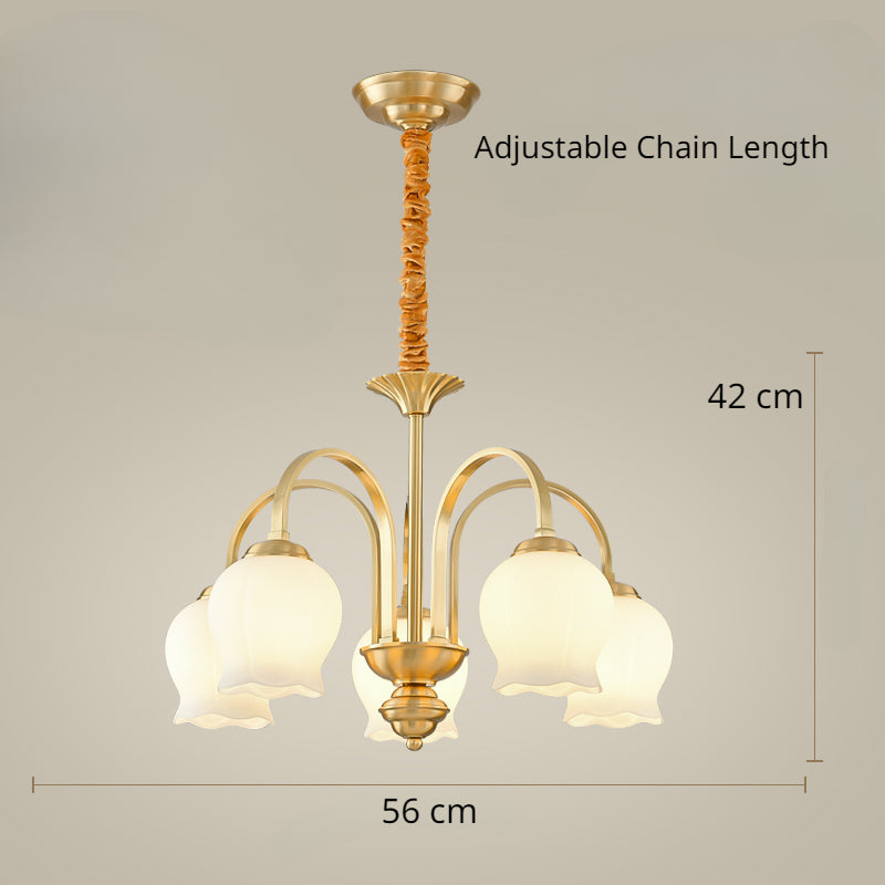 European Luxury Vintage Floral Glass Chandelier