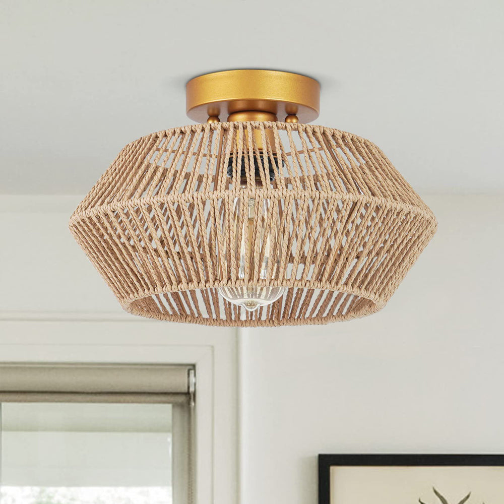 Vintage Hemp Rope Ceiling Light for Hallways and Corridors