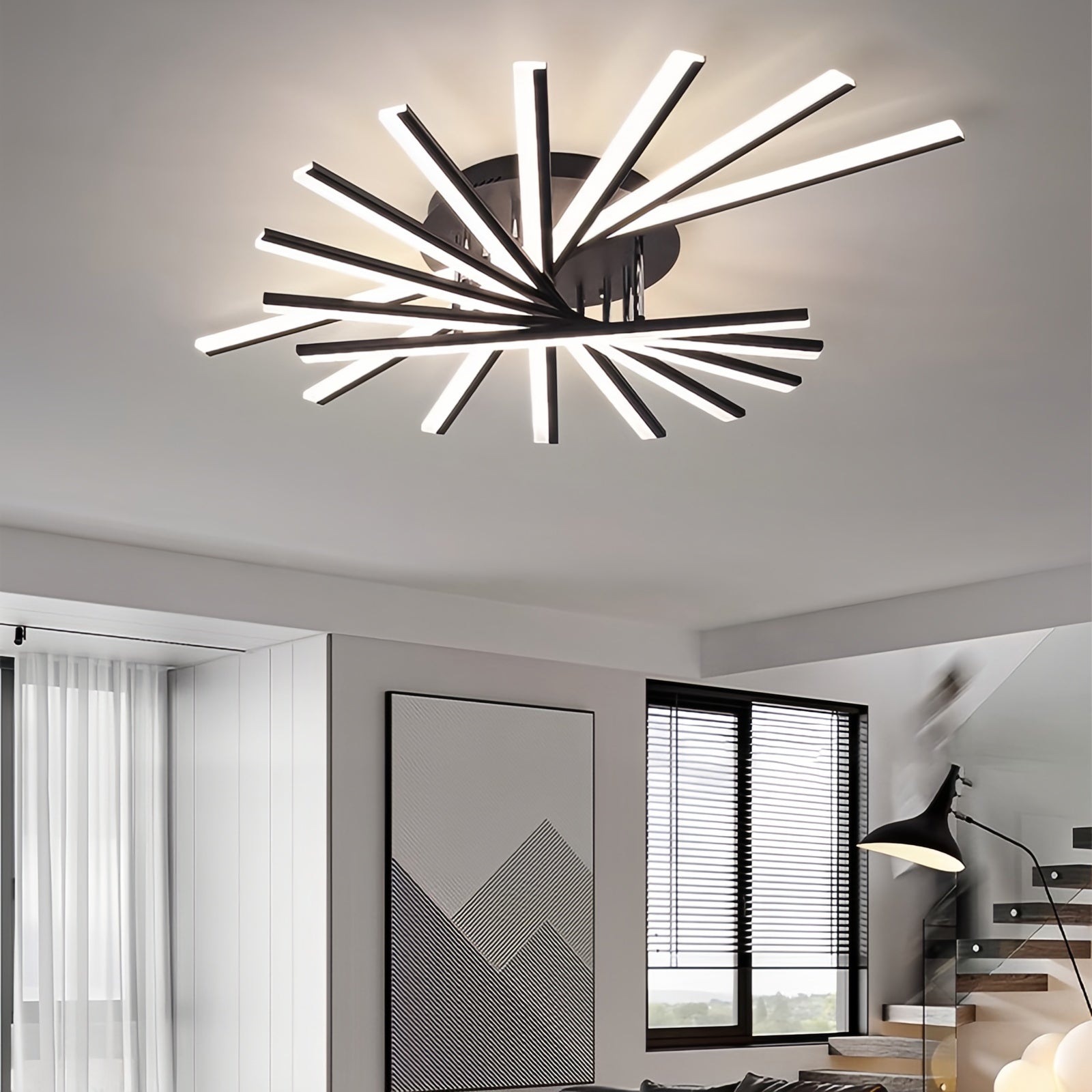 Modern Minimalist Artistic Linear Creative Ceiling Light