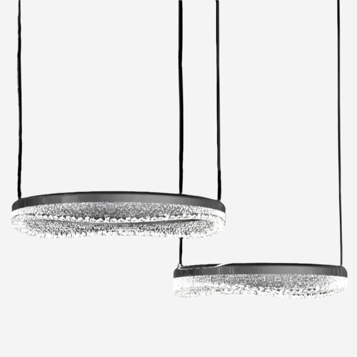 Pearl Black Wave LED Pendant Light in Aluminum Alloy