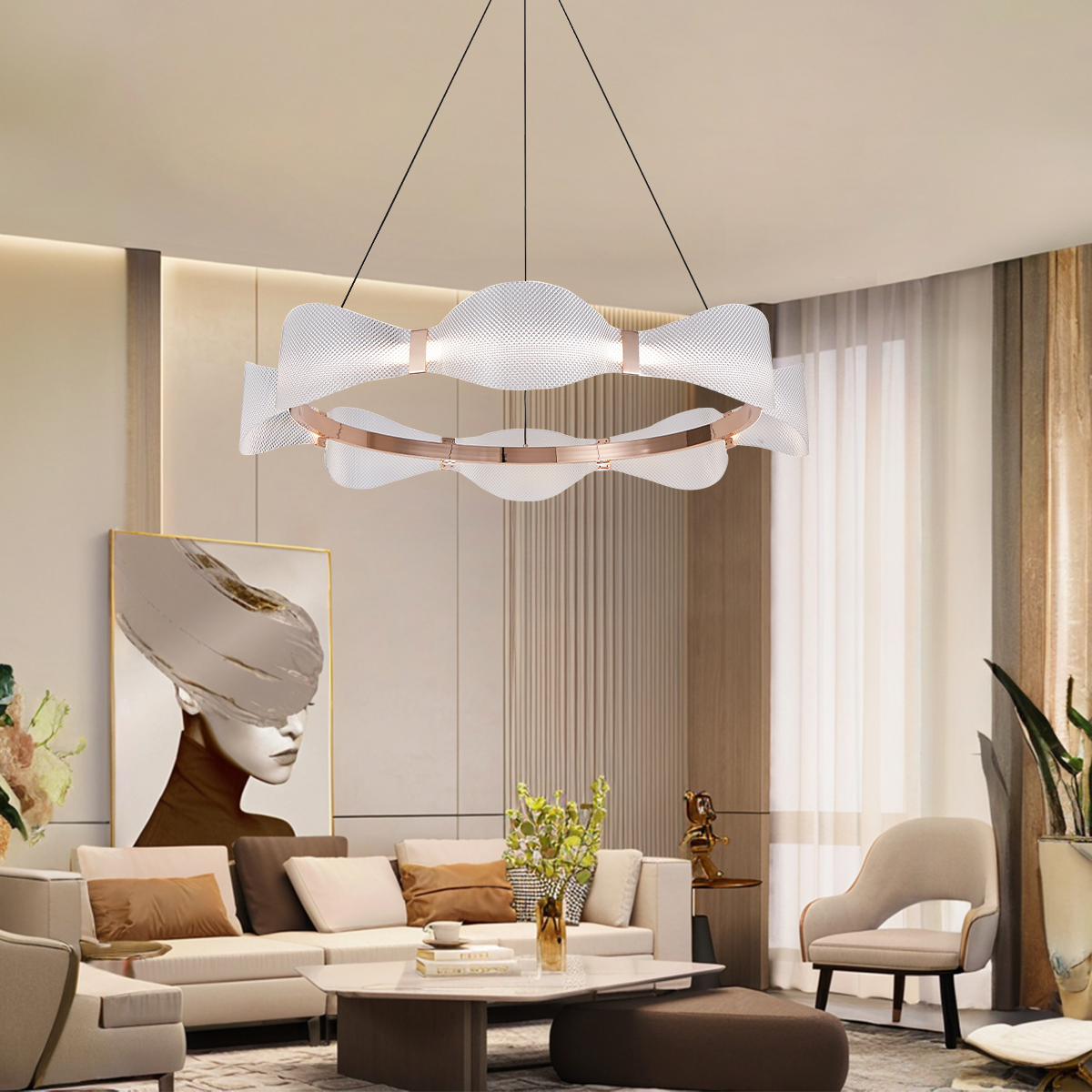 Modern Minimalist Acrylic Ring Pendant Light