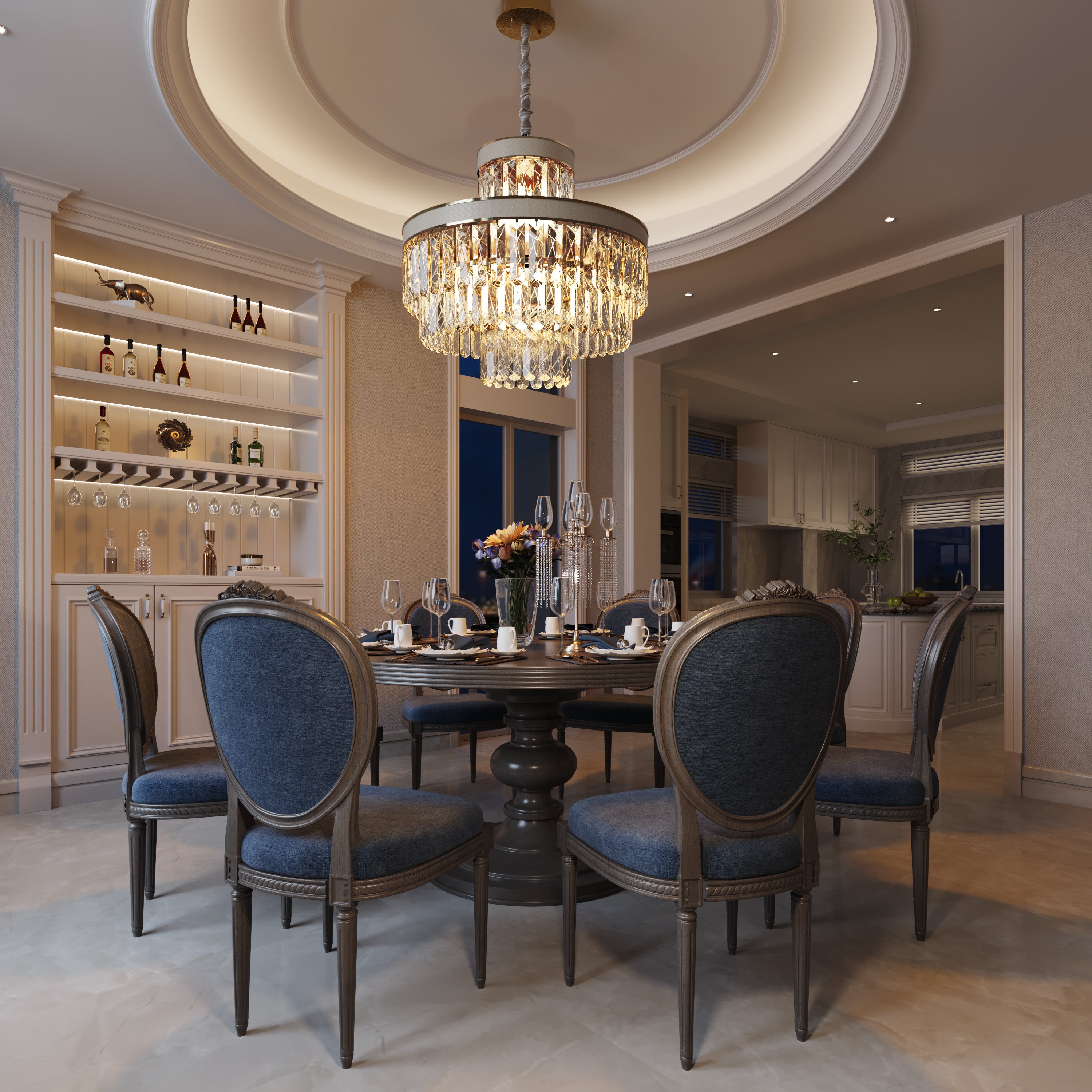 Golden Crystal Radiance Dimmable Pendant Light