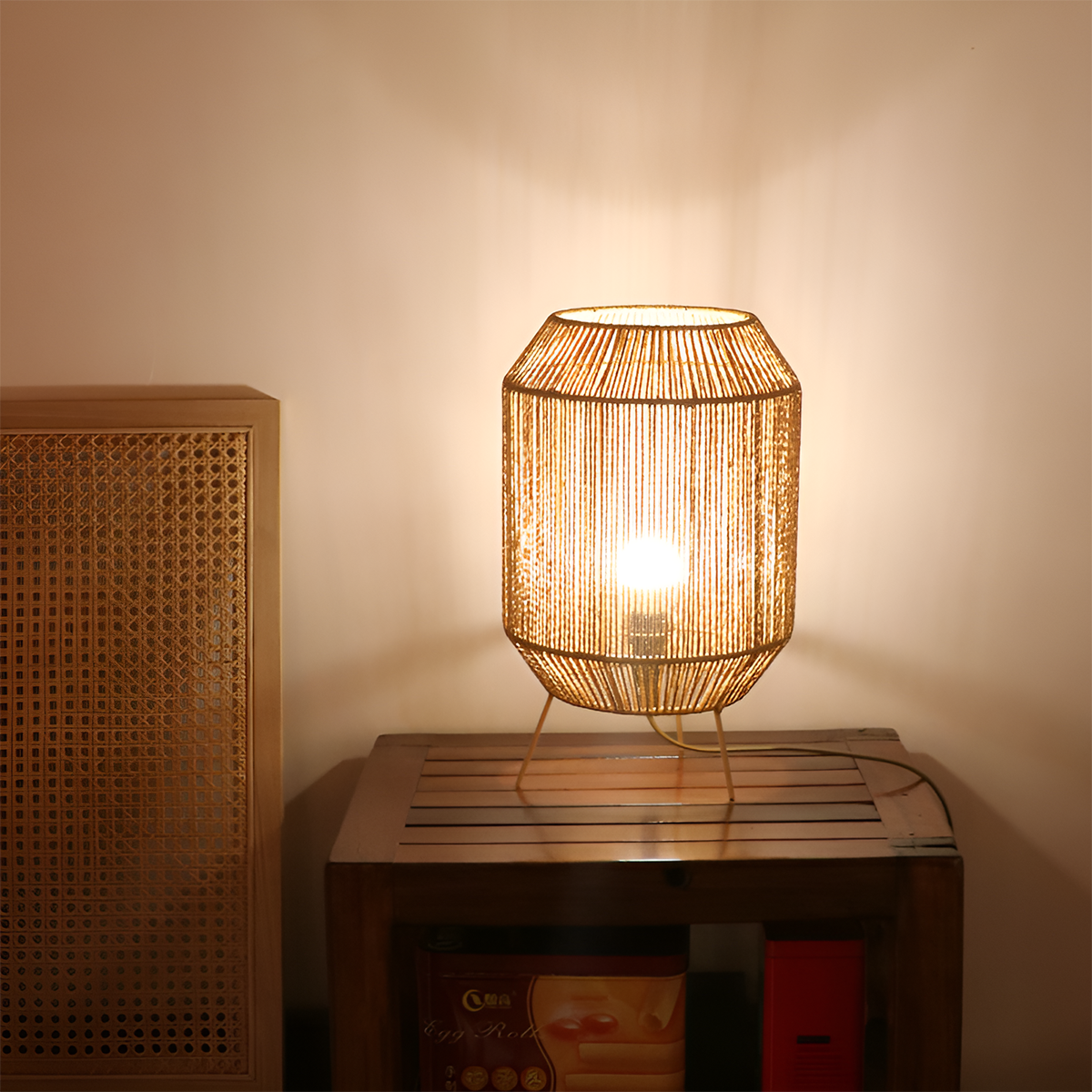 Handcrafted Paper Rope Table Lamp Perfect for Living Rooms