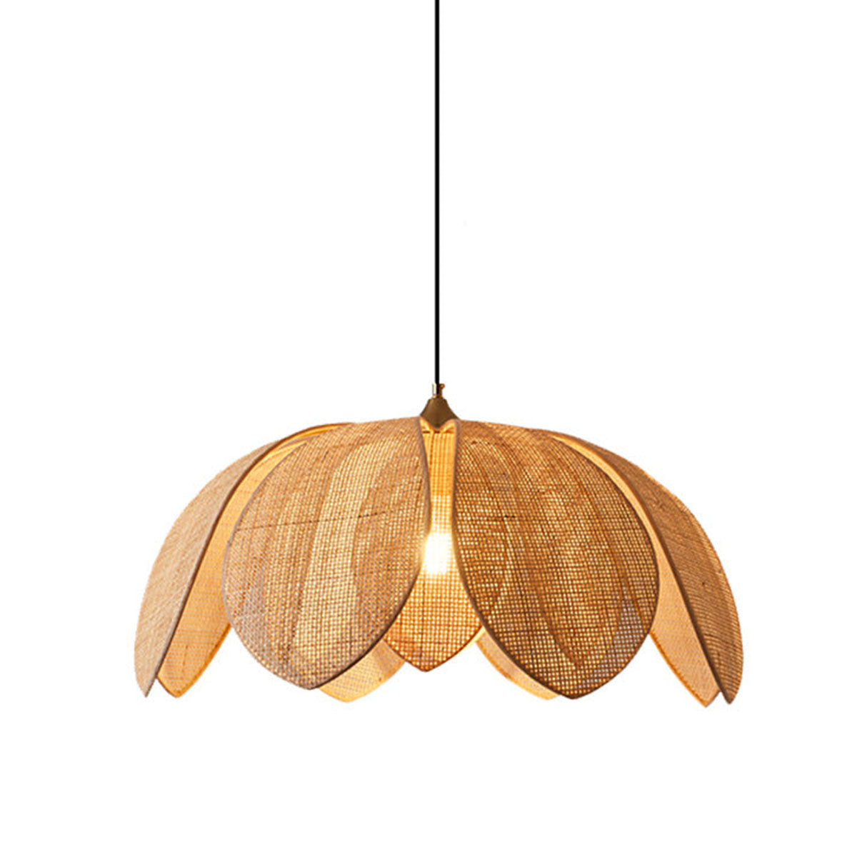 Handcrafted Rattan Weave Petal-Shaped Creative Pendant Lights