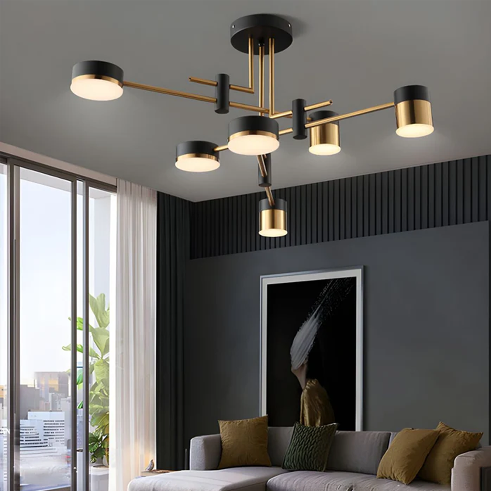 Metal Black And Gold Ceiling Light with LED Bulbs