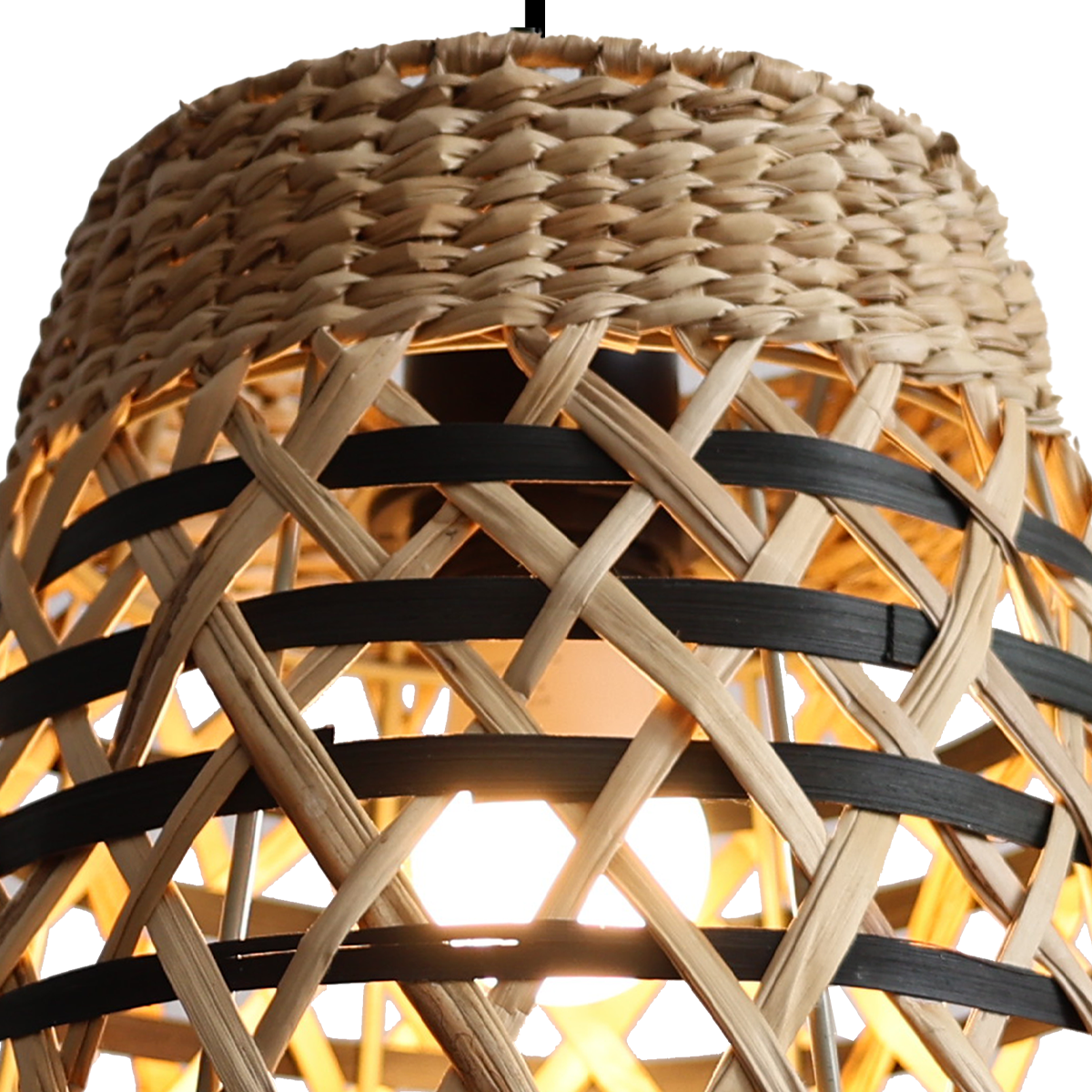 Handwoven Paper Rope Pendant Light  Bohemian Rustic Charm