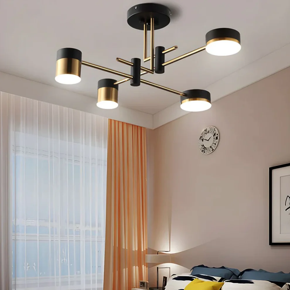 Modern & Gold LED Flush Ceiling Light 3 Temperatures