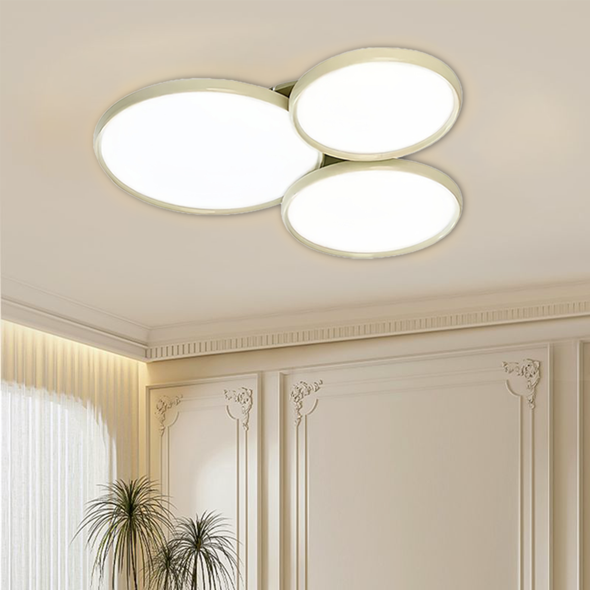 Full Spectrum Dimmable Ivory White Aluminum Round LED Ceiling Light