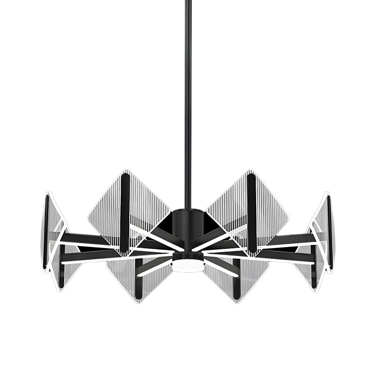 Acrylic Black Chandelier Fixture Modern Creative Hanging Light for Living Room Bedroom