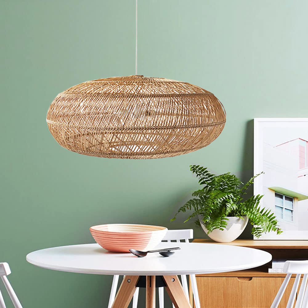 Rustic Elegance Rattan Hanging Pendant Light