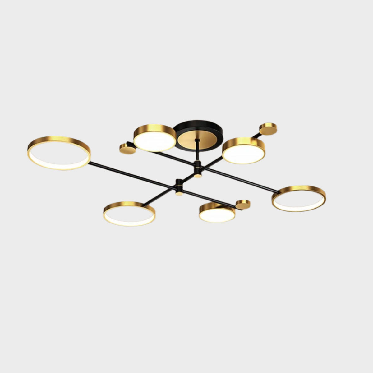 Scandinavian Semi-Flush Mount LED Rings Ceiling Light