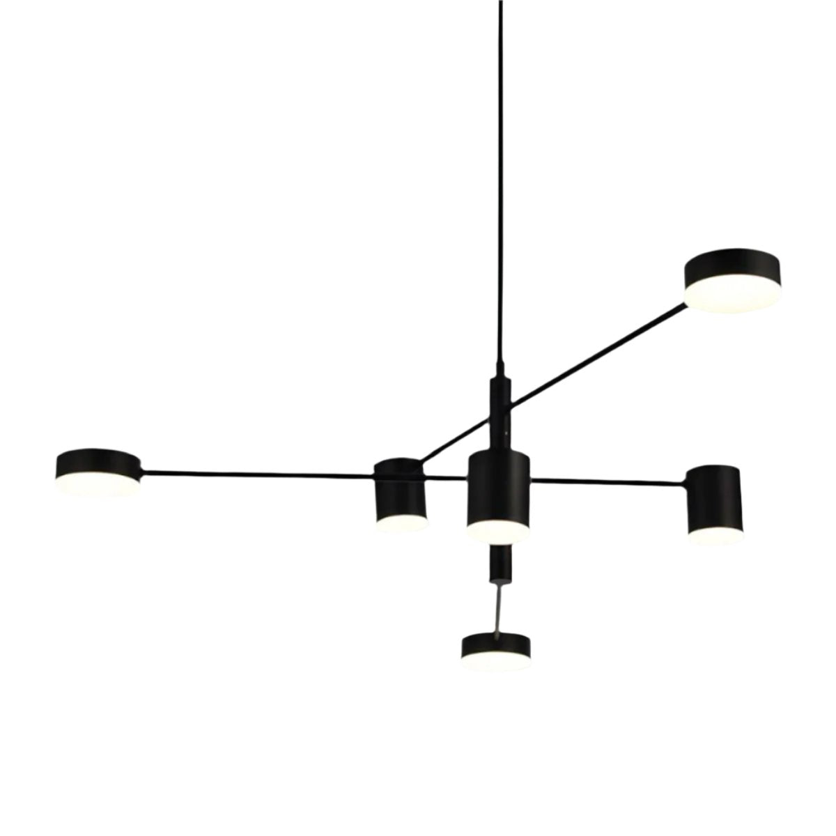 Nordic Modern Black Sputnik Ceiling Light LED Metal Hanging Chandelier