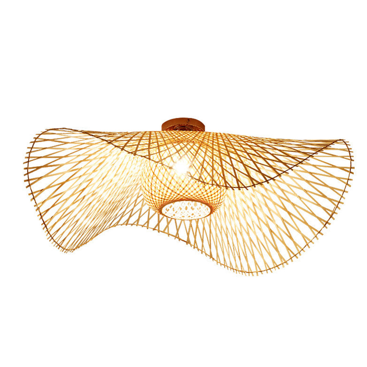 Bamboo Wave Art LED Ceiling Light