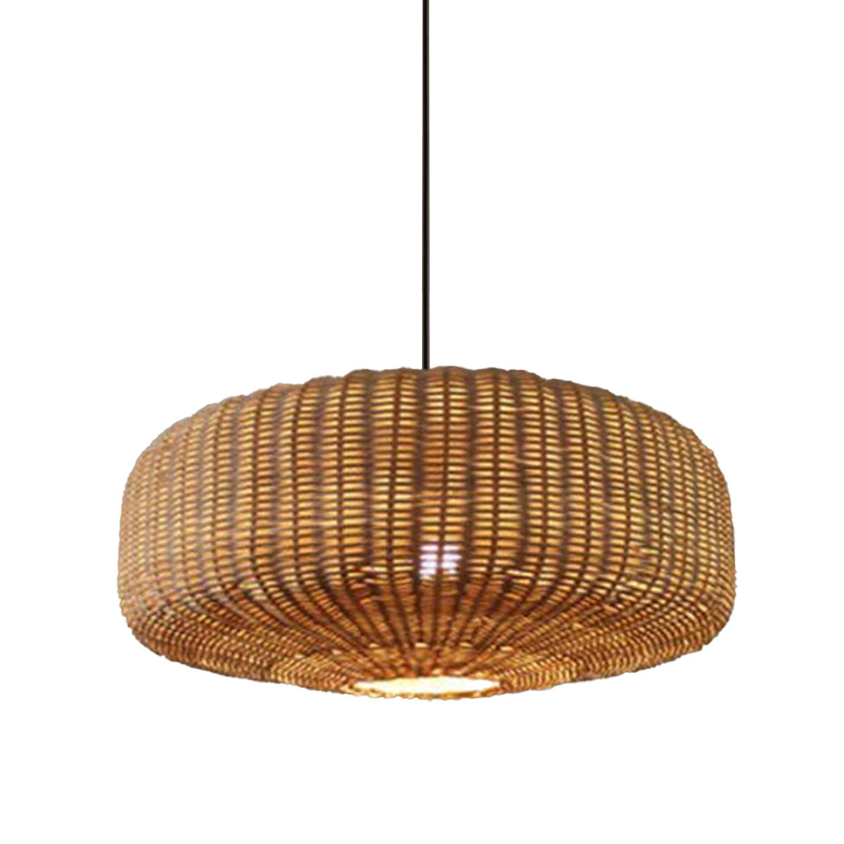 Handwoven Rattan Hanging Lamp Rustic Style Pendant Light Fixture