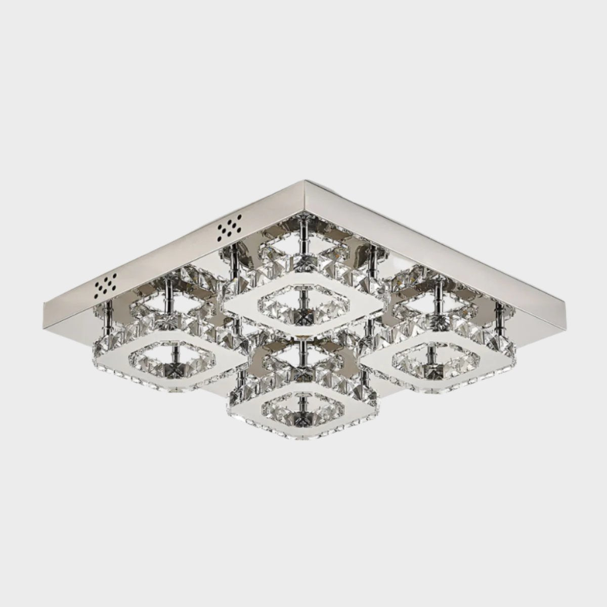 Square LED Ceiling Light with Crystal Heads