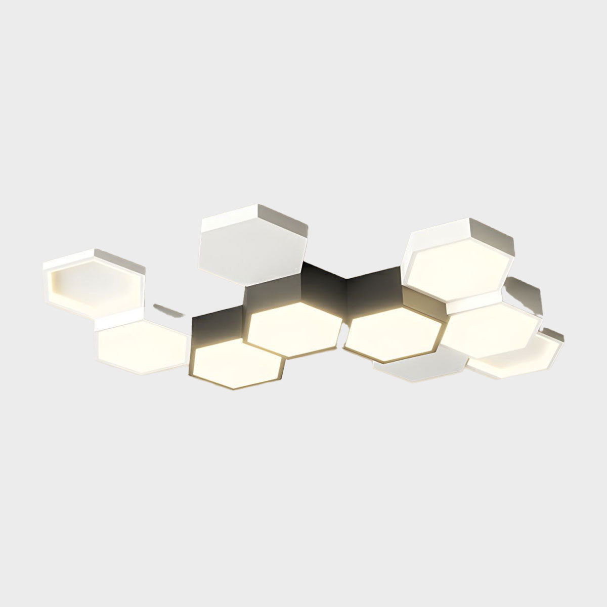 Modern Creative Geometric Led Light Eye Protection Black and White Ceiling Lamp