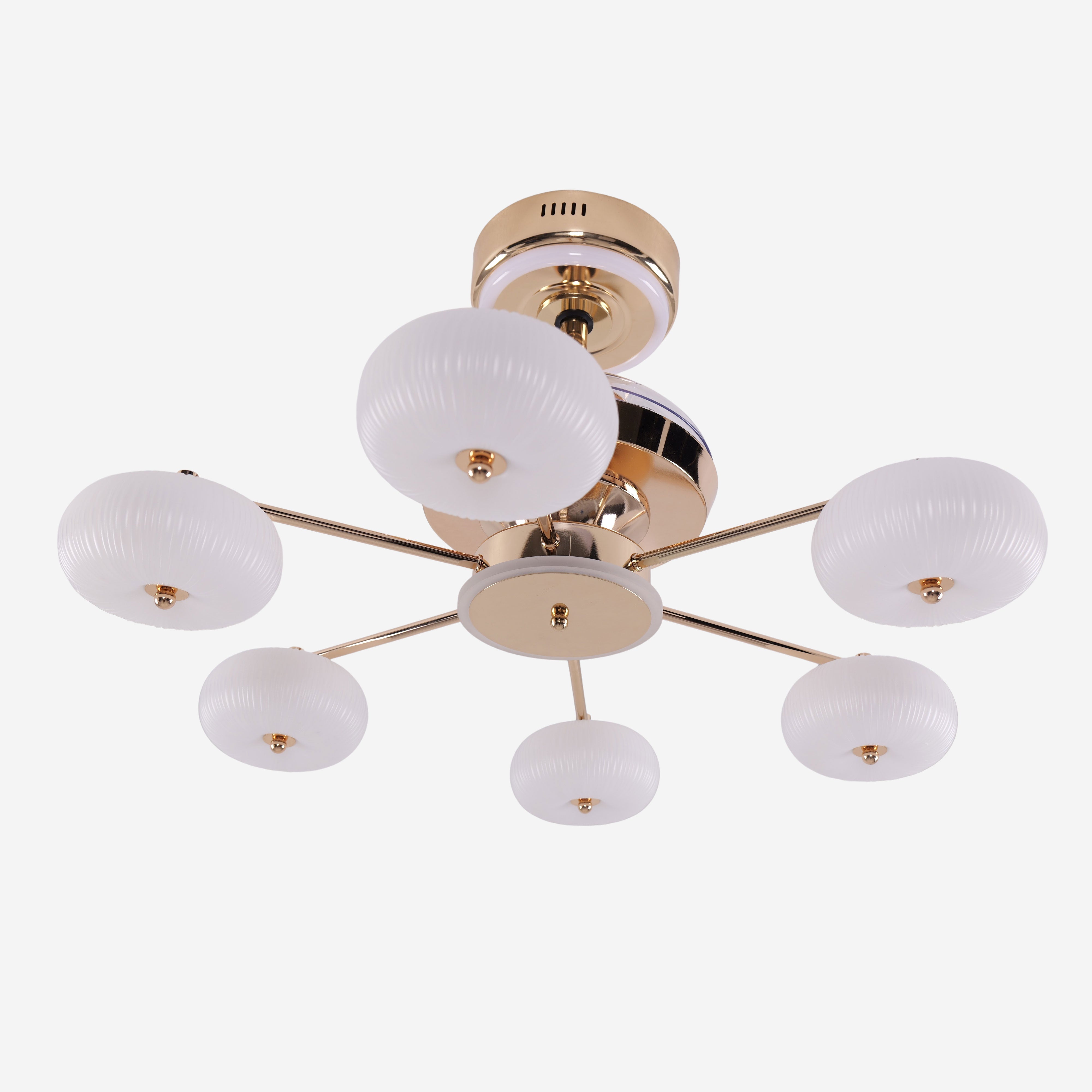 Quiet Copper Acrylic Fan Light with 6-Speed Control