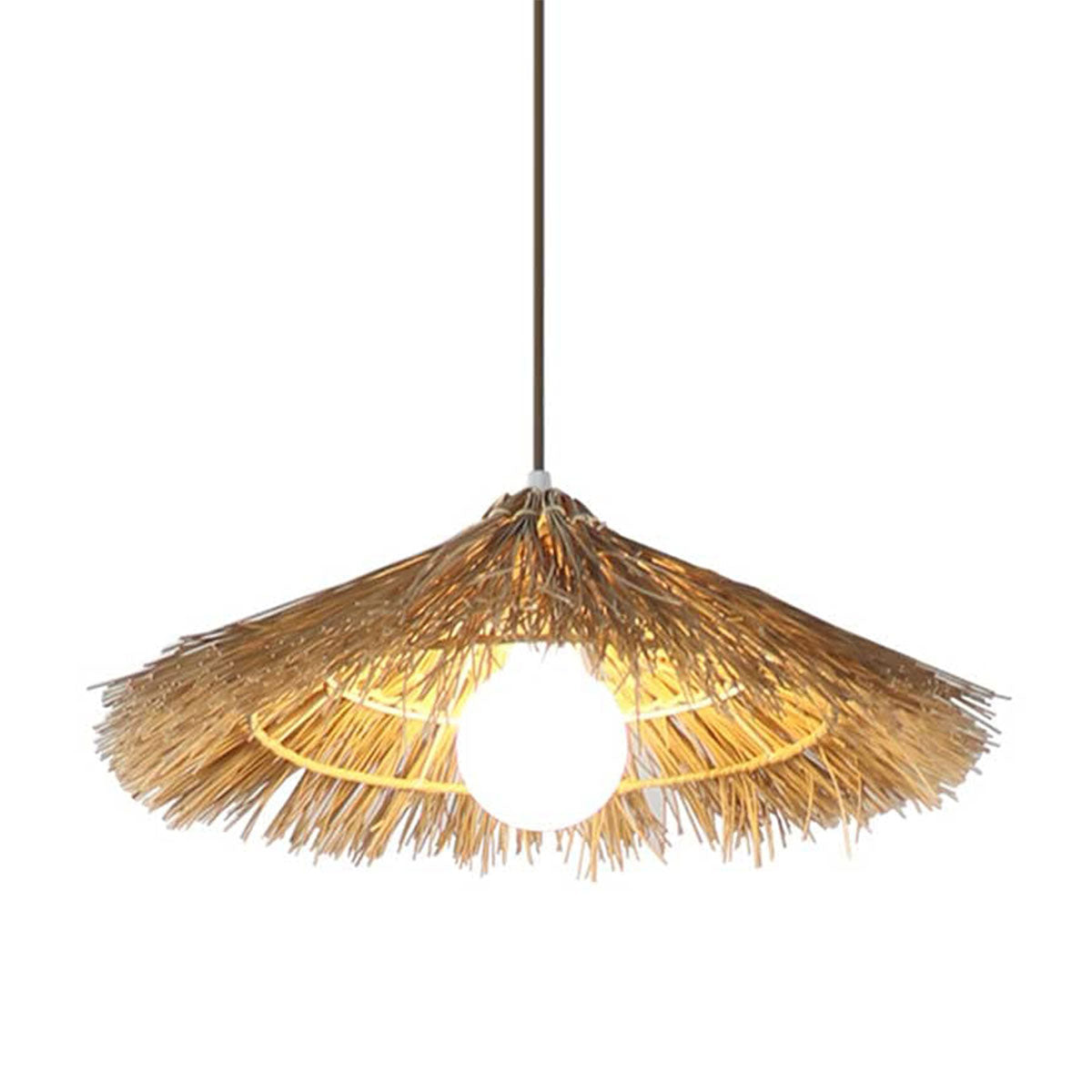 Creative Handcrafted Bamboo Straw Hat Retro Decor Pendant Light Series