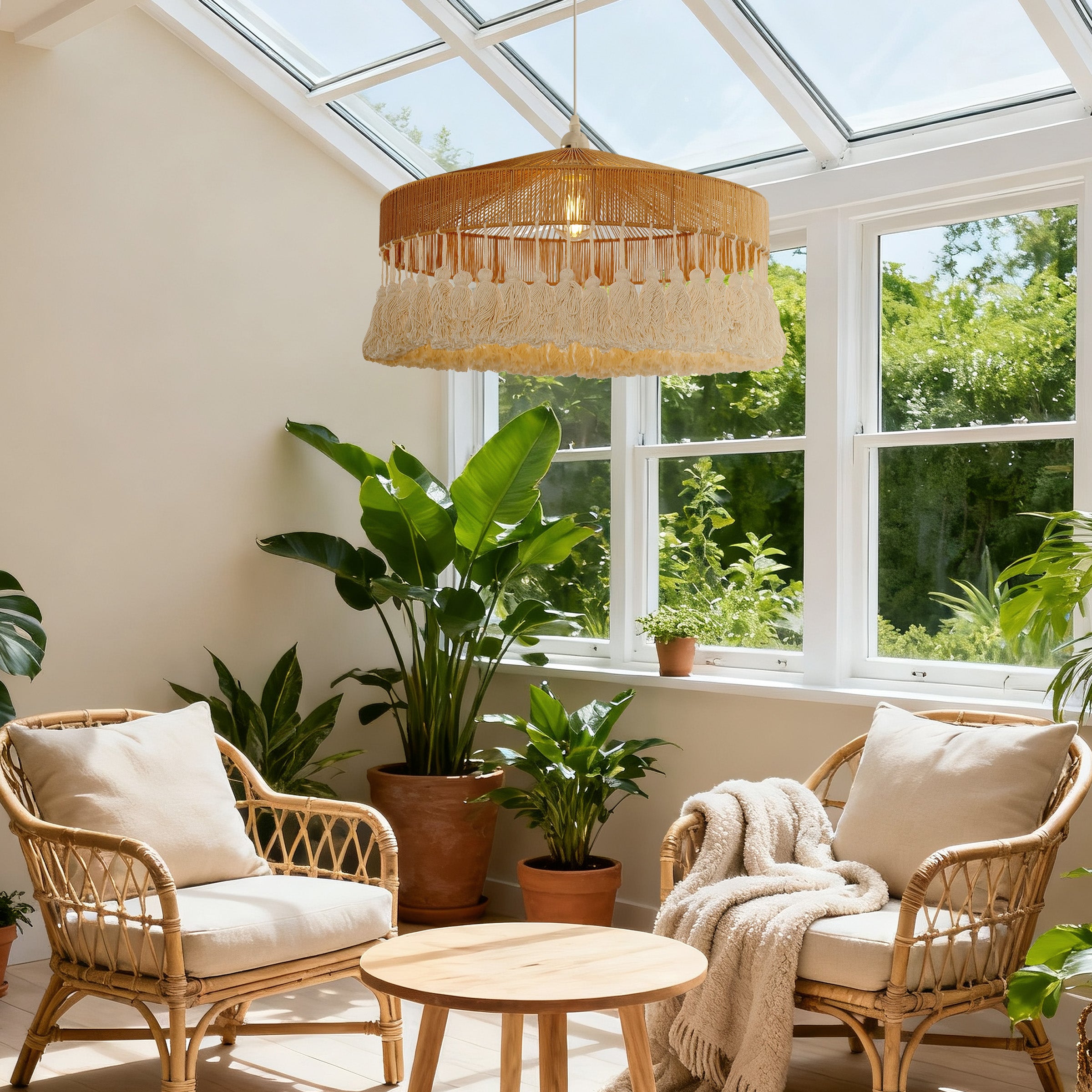Tassel Breeze Woven Pendant Light for Boho Charm and Warmth
