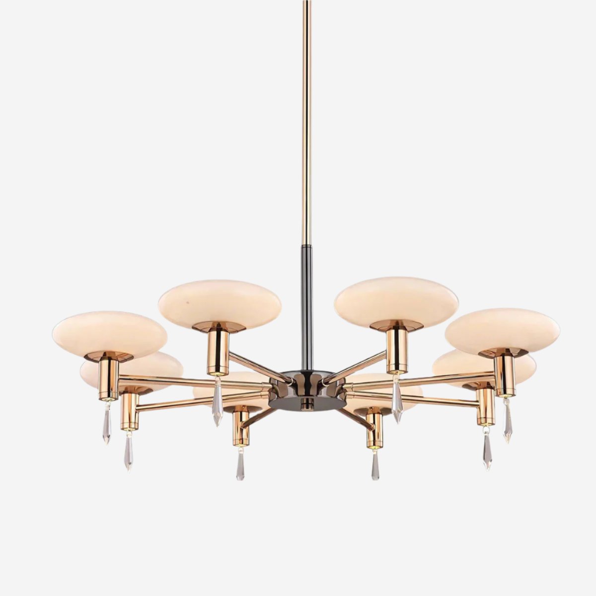 Modern Gold LED Chandelier with Glass Shades