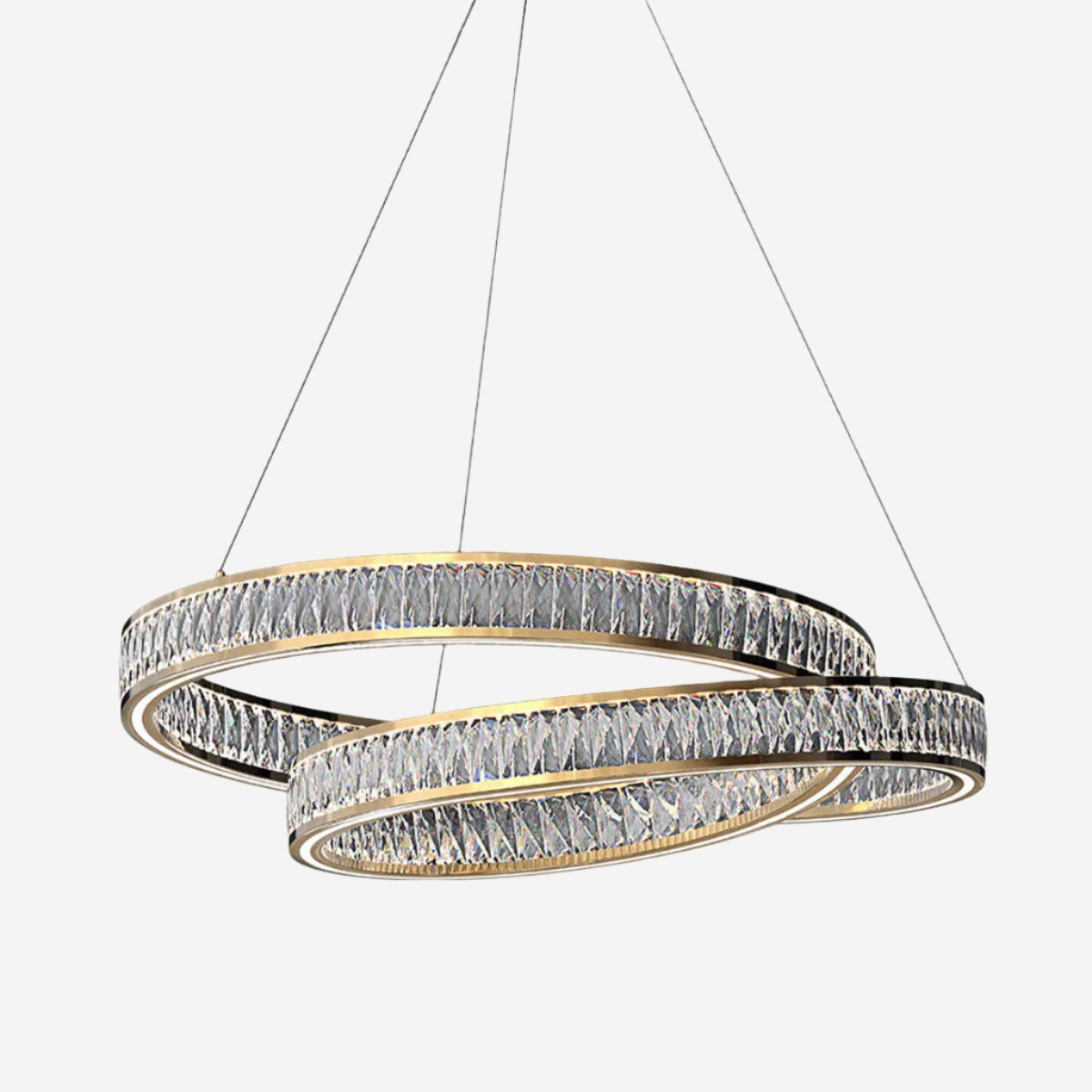 Elegant Gold Crystal Swirl Pendant Light