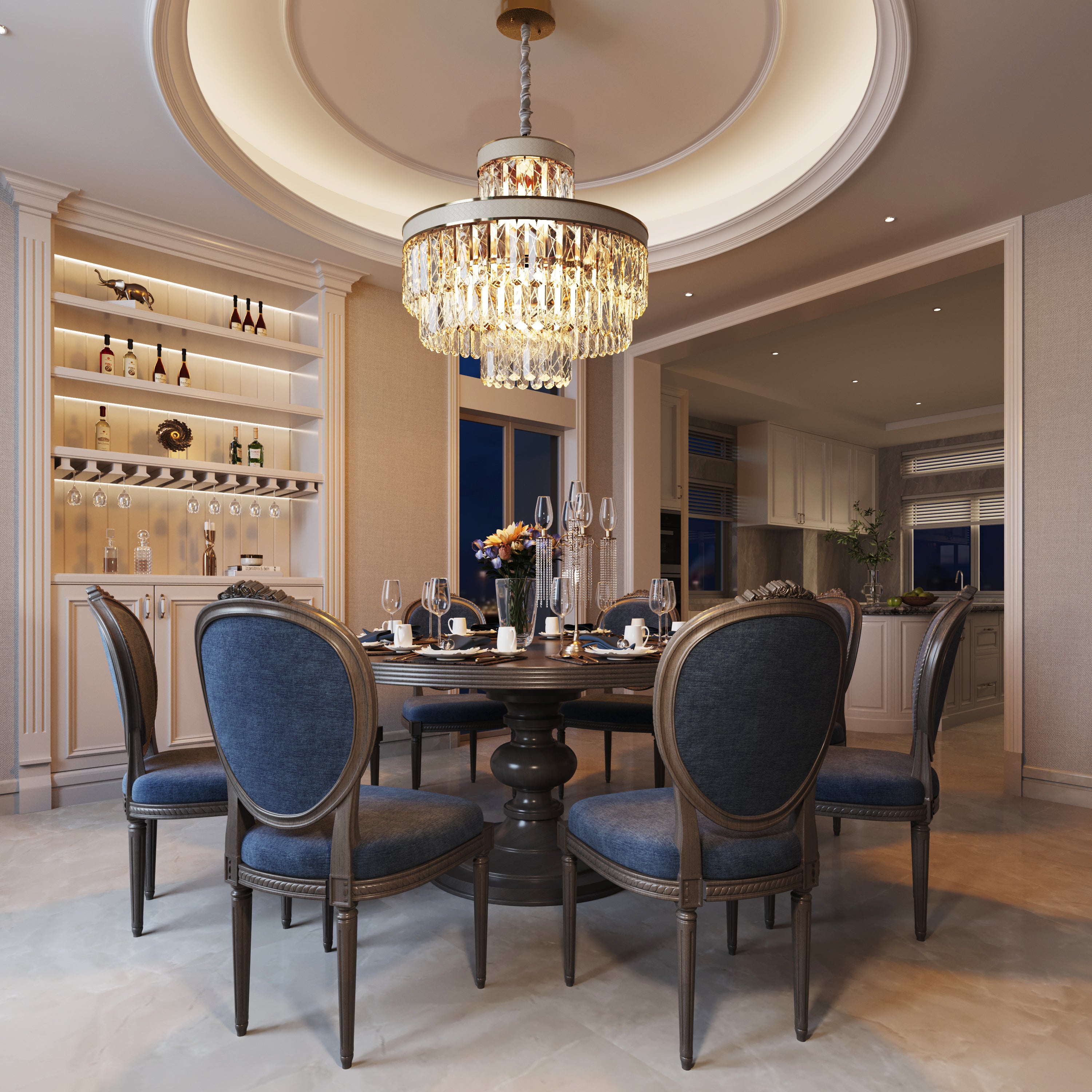 Golden Crystal Radiance Dimmable Pendant Light