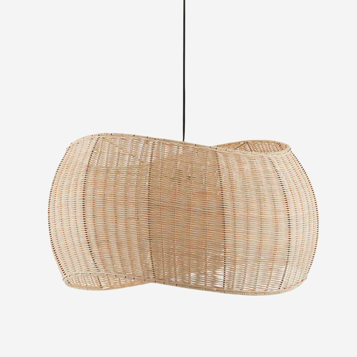 Nordic Minimalist Modern Curvy Shape Natural Wicker Pendant Light