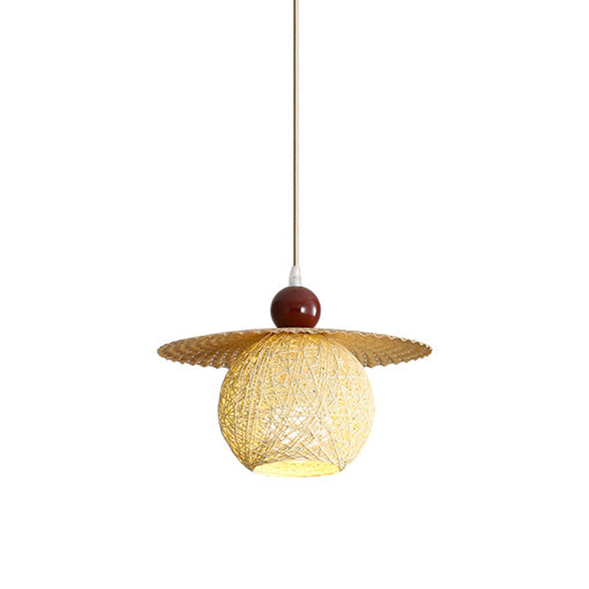 Rustic Handwoven Rattan LED Small Pendant Light