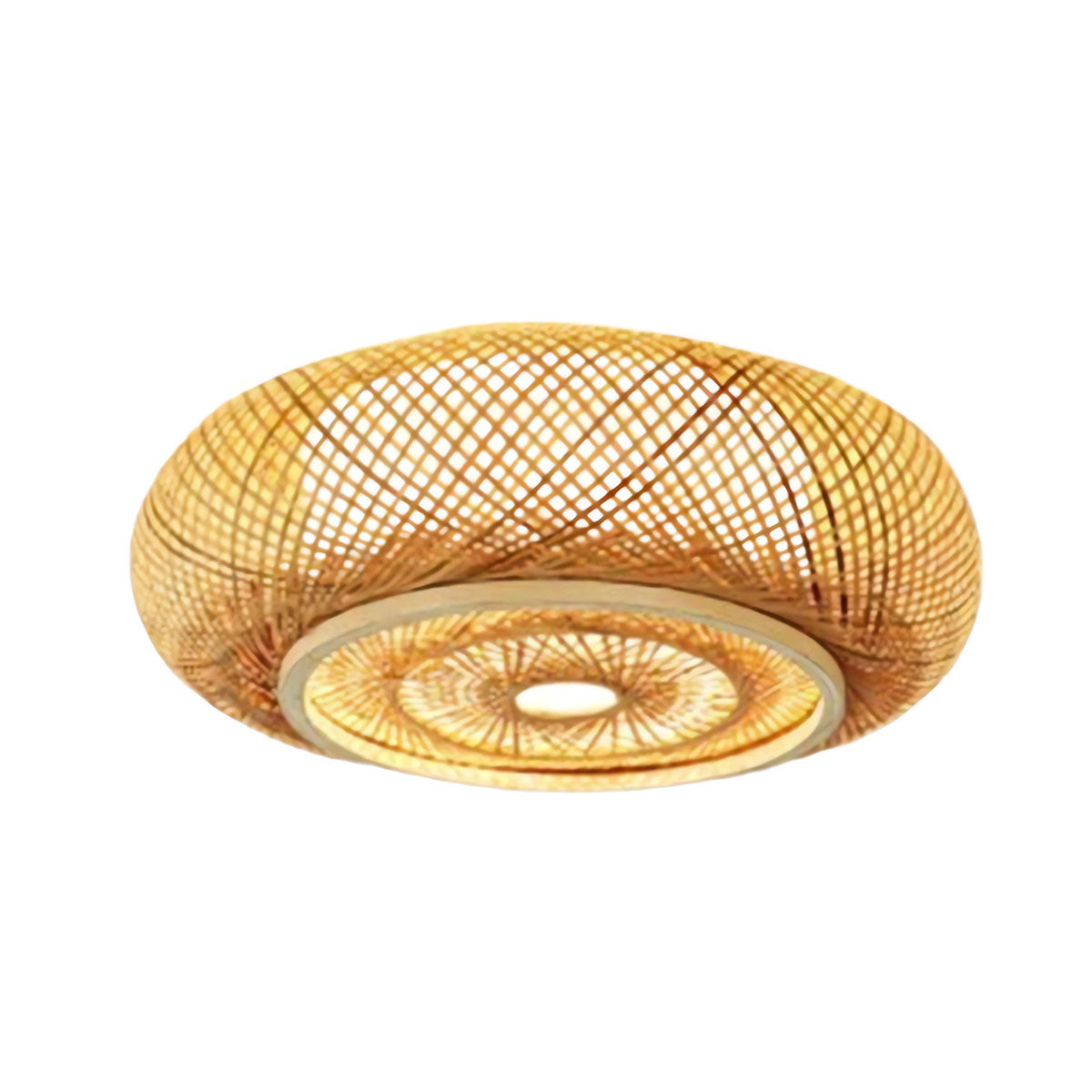 Traditional Handcrafted Bamboo Woven Semi-Flush Mount Ceiling Lights