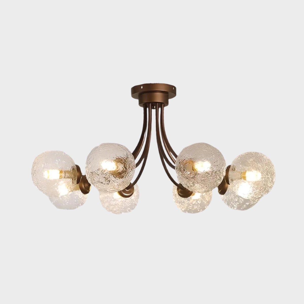 Globe Ripple Glass Shade Multiple Lights Modern Indoor Chandelier Light