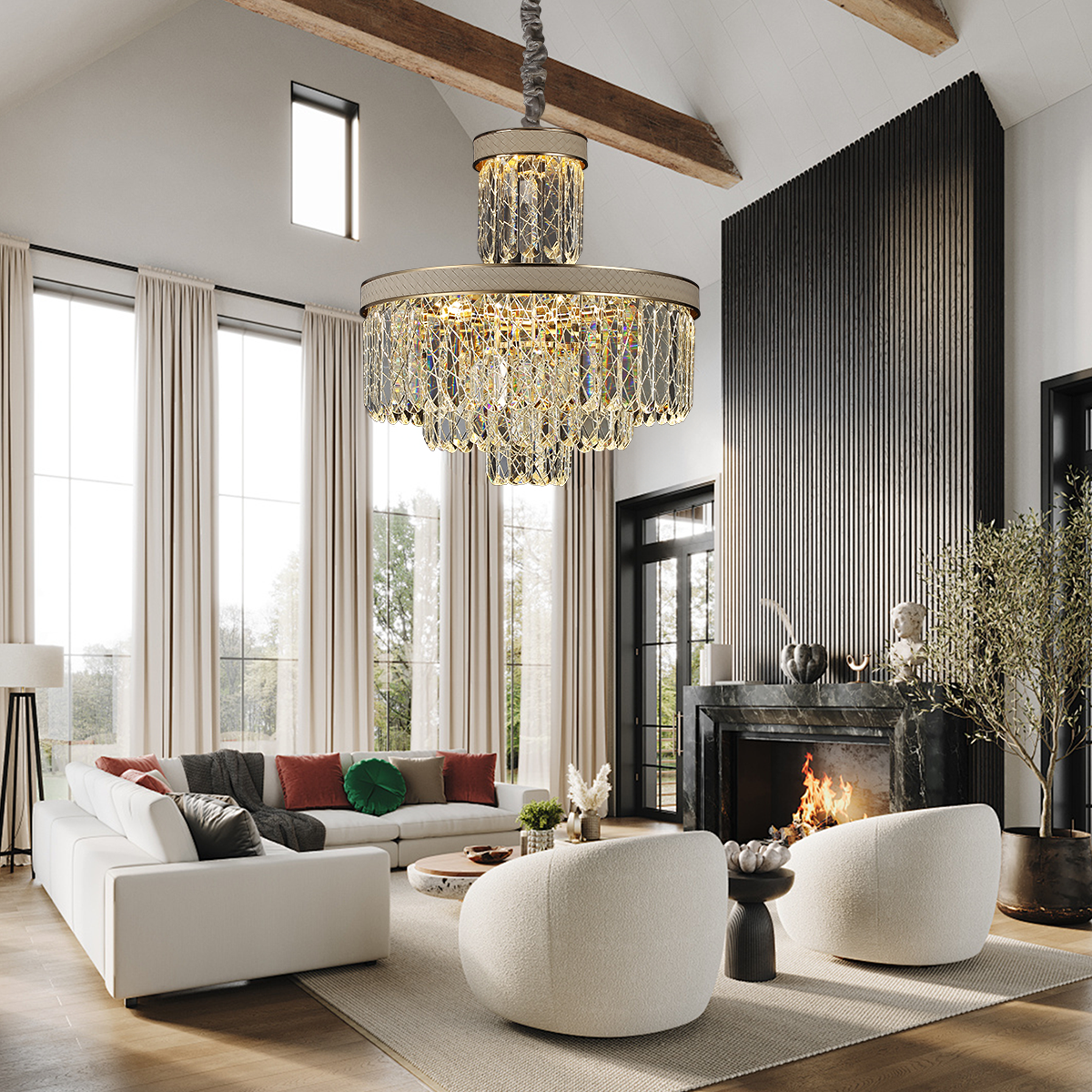 Golden Crystal Radiance Dimmable Pendant Light