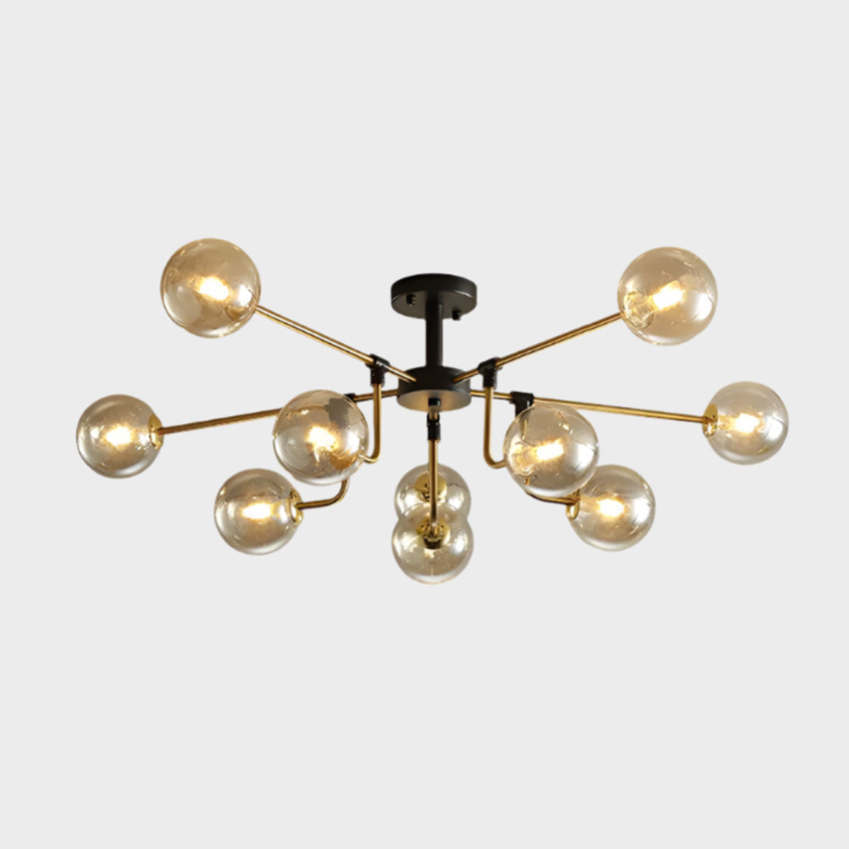 Nordic Elegance Luxury Metal Ceiling Light Fixture with Glass Shade