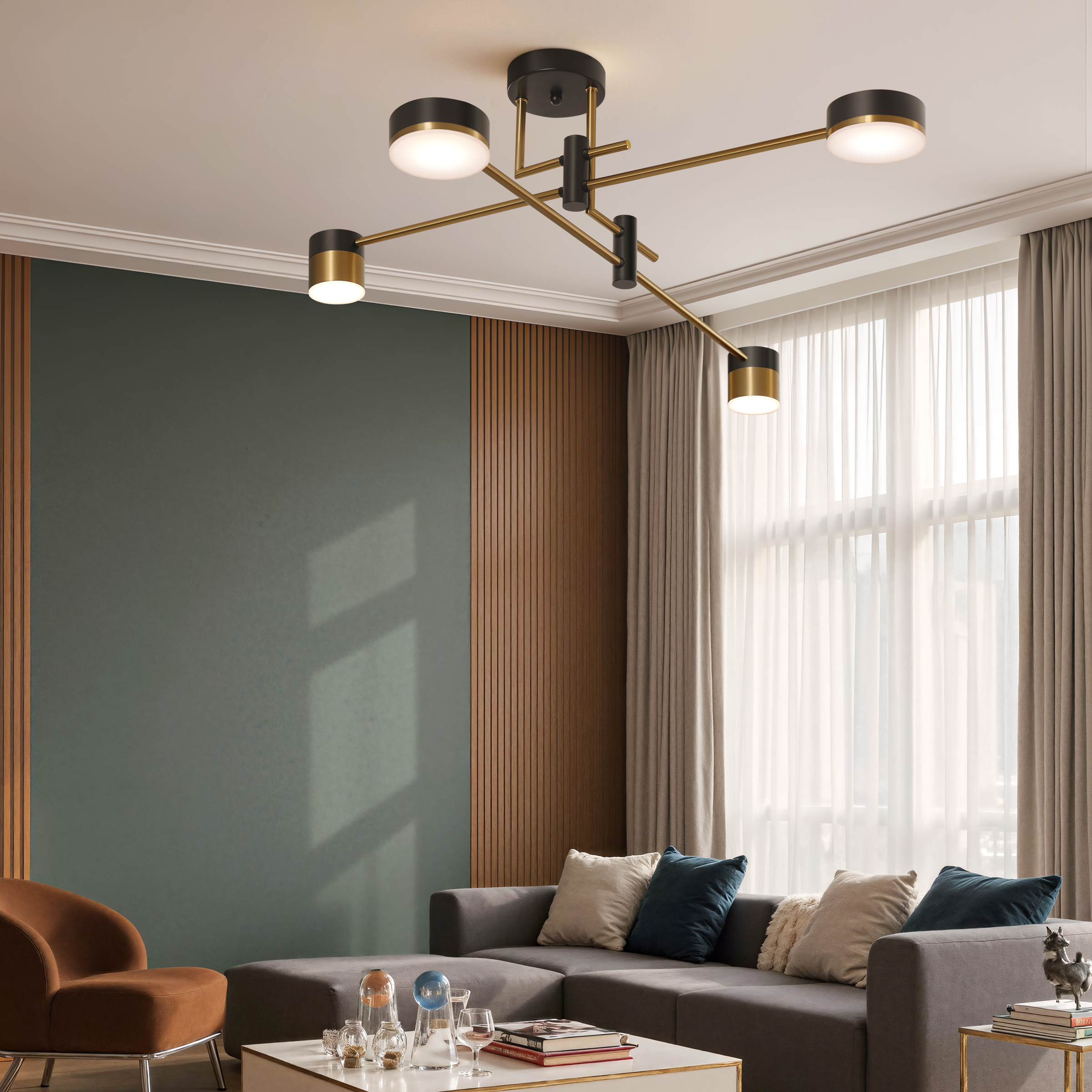 black and gold ceiling light