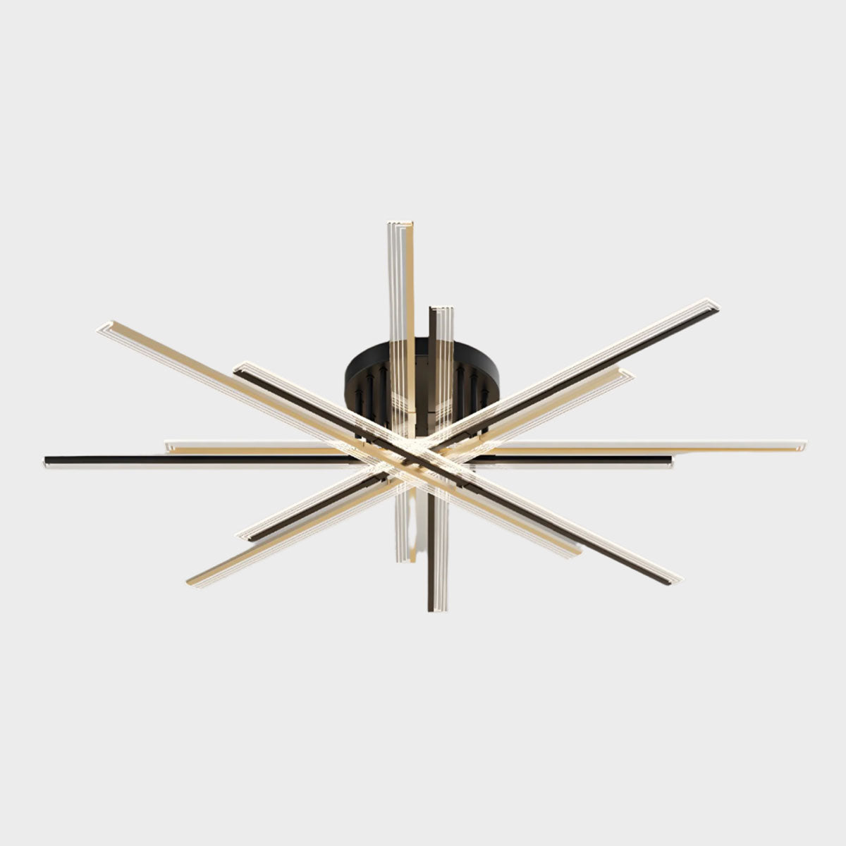 Crossed Line Modern Flush Mount Ceiling Light in Black/Gold