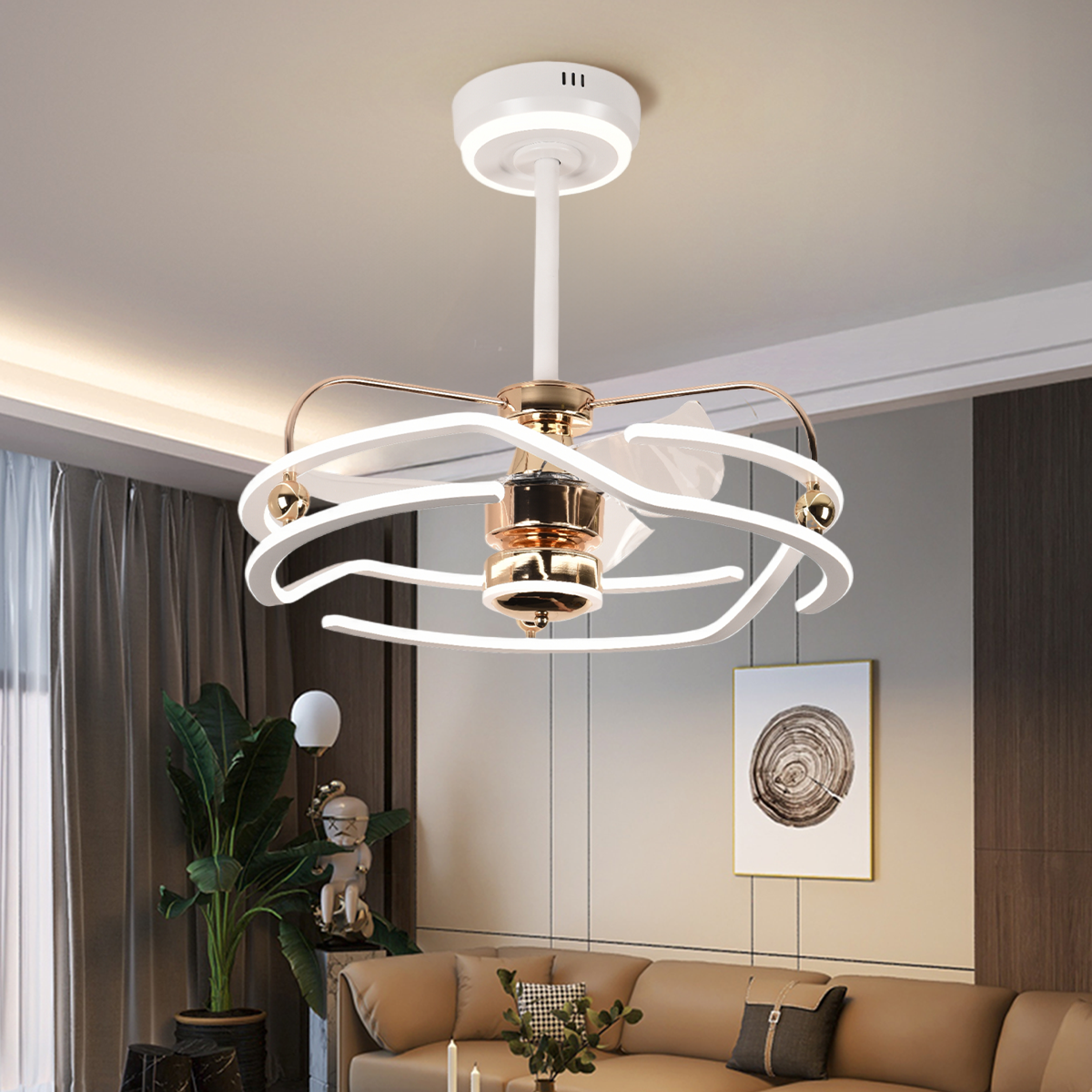 Modern Low-Noise Adjustable Fan Light with Remote Control