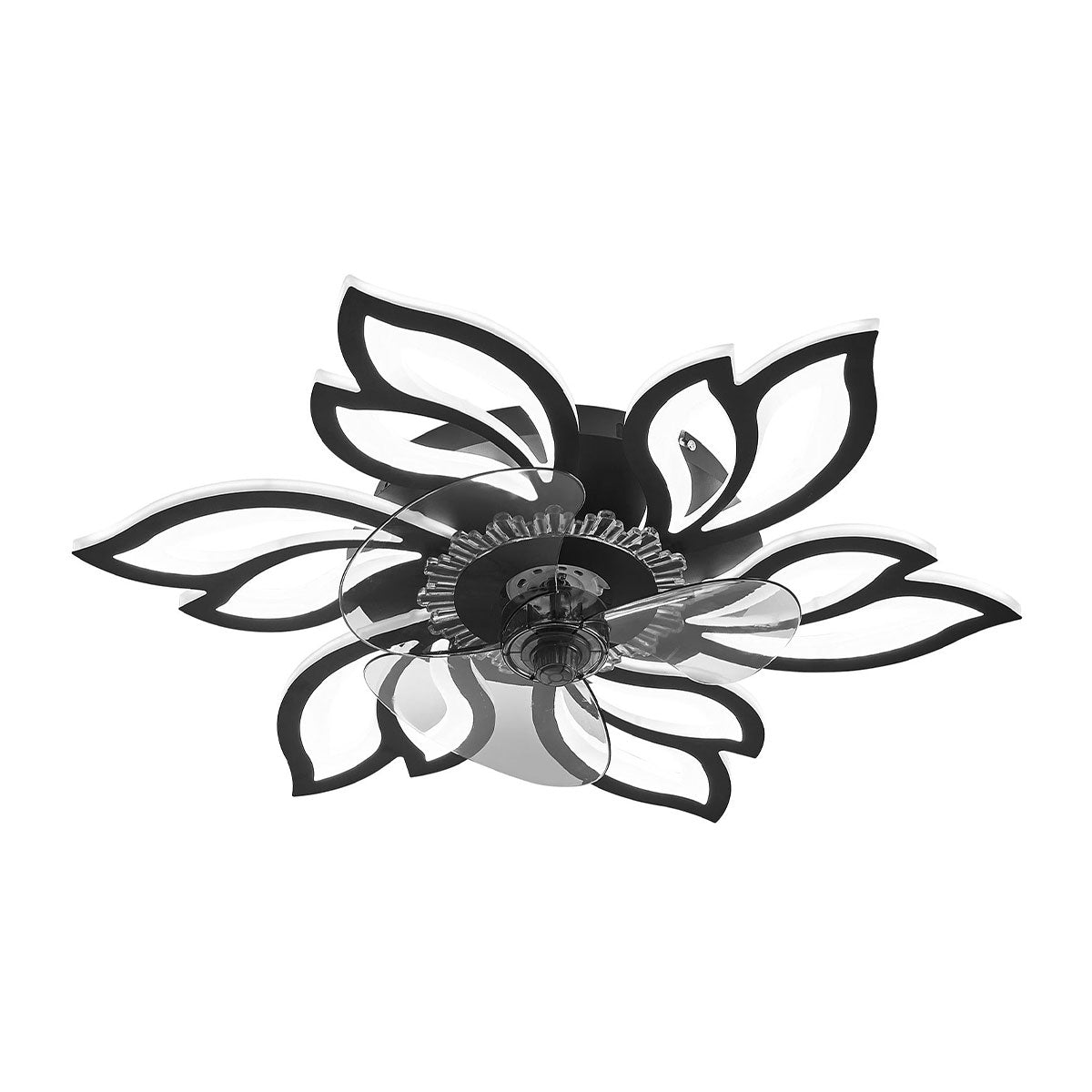 Modern Flower Shaped Ceiling Fan with Light and Remote Control