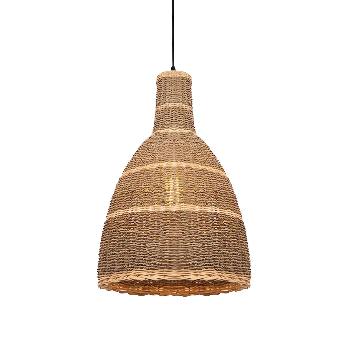 Creative Funnel-Shaped Rattan Pendant Light Kitchen Island