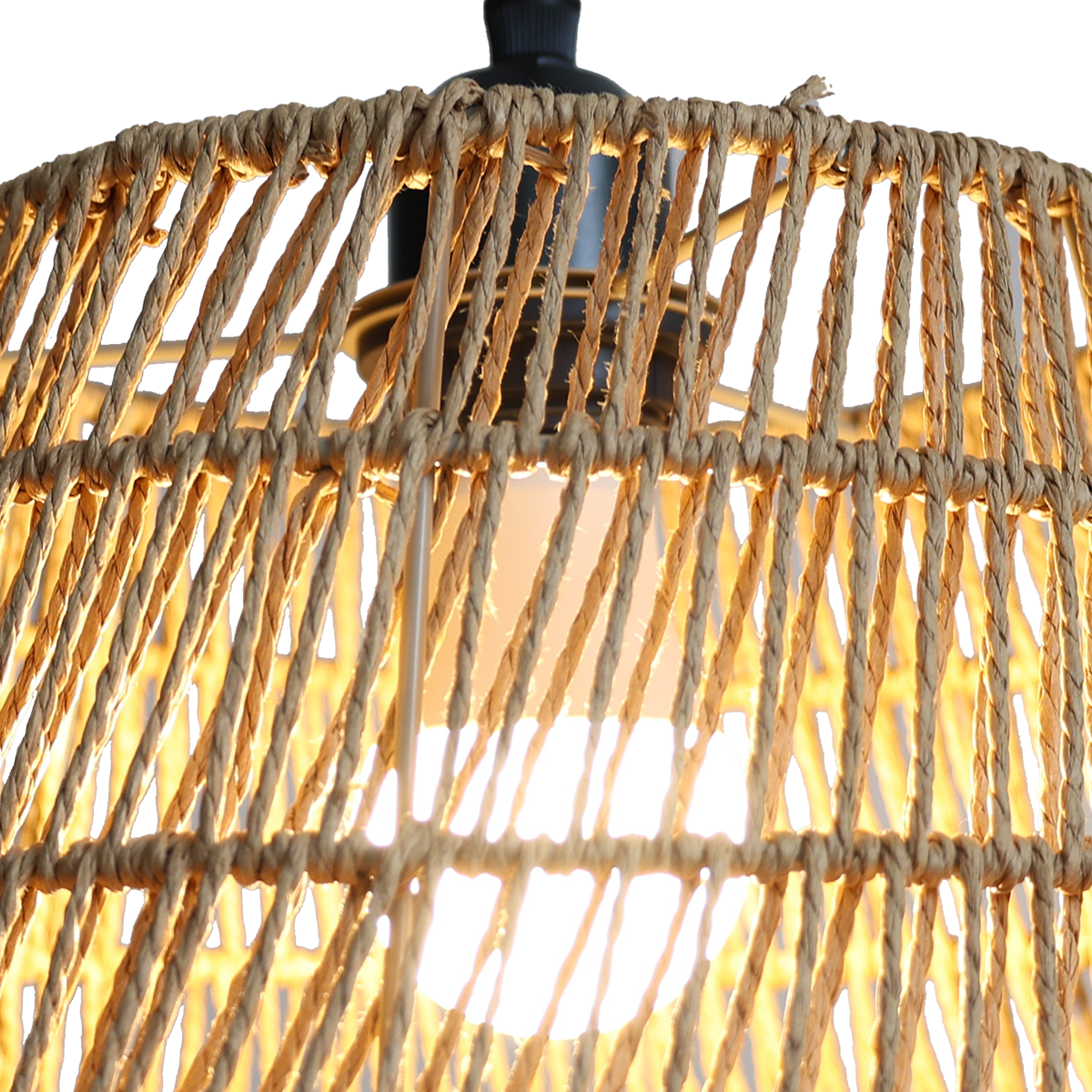 Handcrafted Warm Rustic Paper Rope Pendant Light