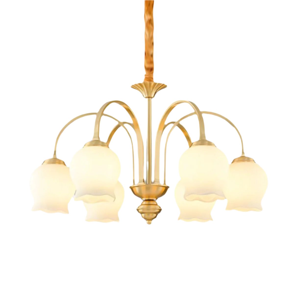 European Luxury Vintage Floral Glass Chandelier