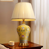 Vibrant Ceramic Table Lamps for Living Room – Handcrafted Design with Warm Fabric Shade