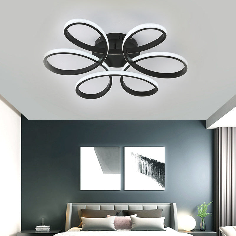 Black Frame Modern Dimmable/White LED Chandelier Ceiling Light