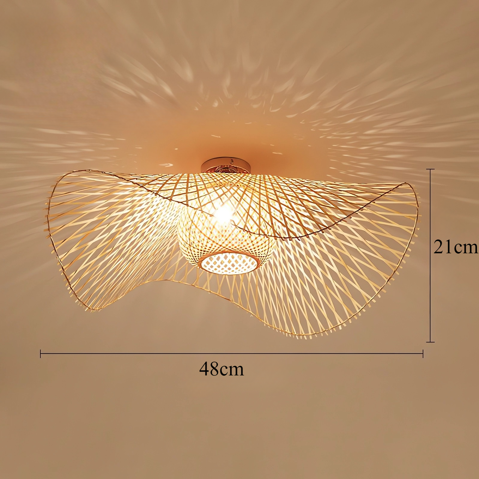 Bamboo Wave Art LED Ceiling Light